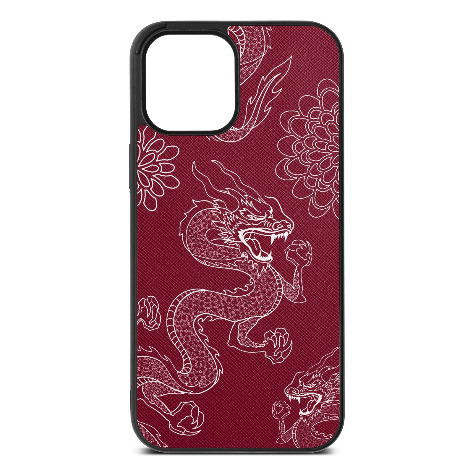 Dragons Wine Red Saffiano Leather iPhone 12 Pro Max Case