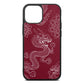 Dragons Wine Red Saffiano Leather iPhone 13 Mini Case