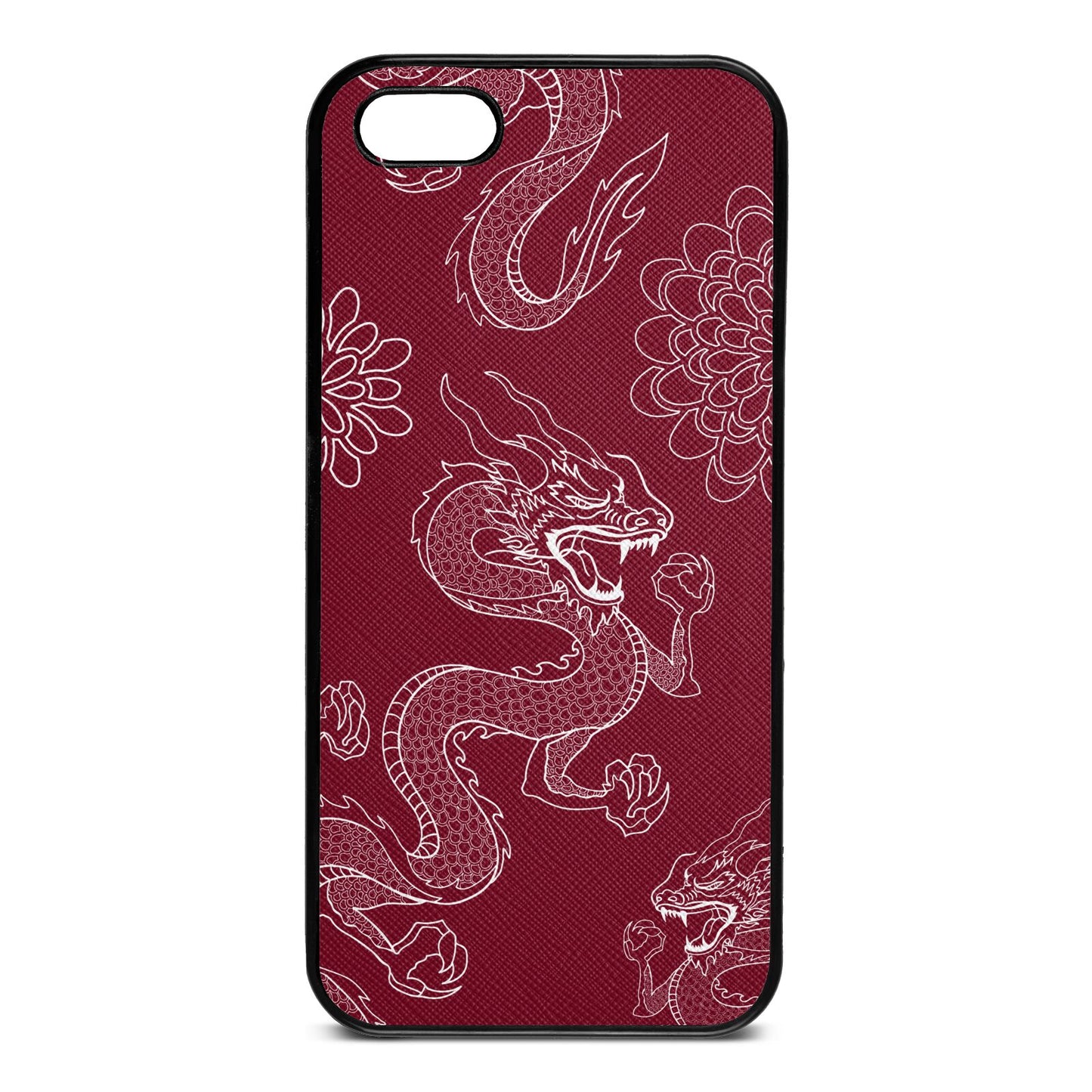 Dragons Wine Red Saffiano Leather iPhone 5 Case