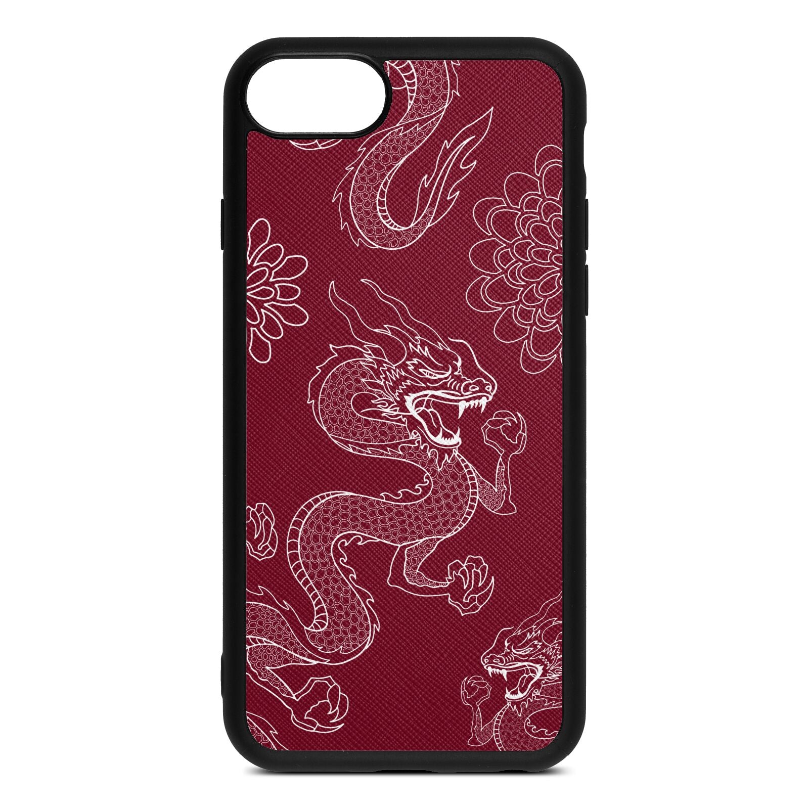 Dragons Wine Red Saffiano Leather iPhone 8 Case
