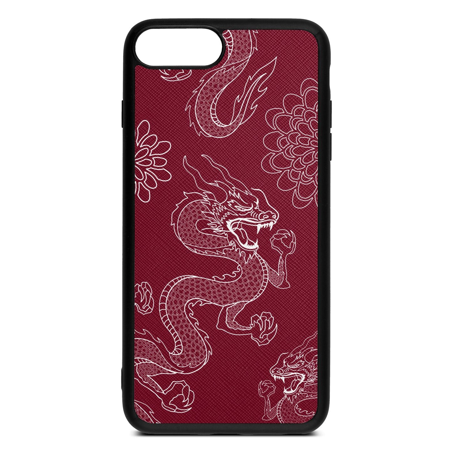Dragons Wine Red Saffiano Leather iPhone 8 Plus Case