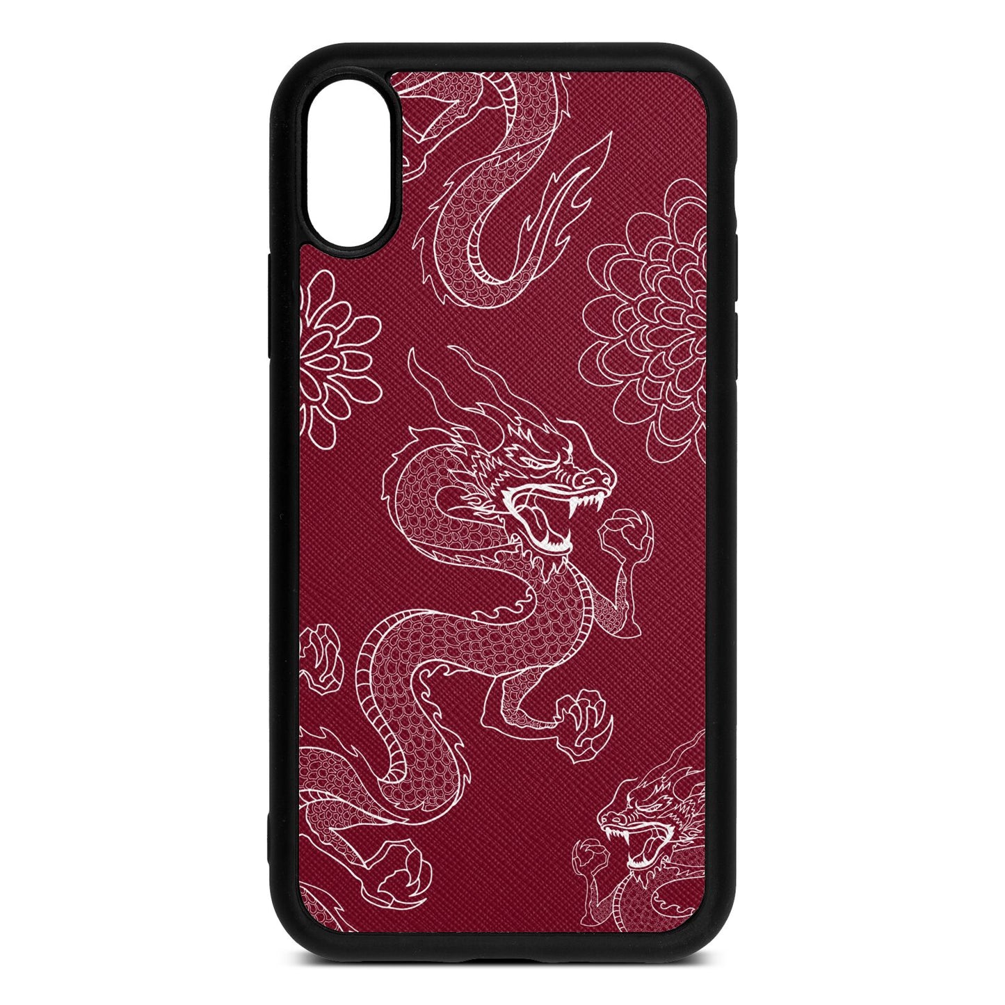 Dragons Wine Red Saffiano Leather iPhone Xr Case