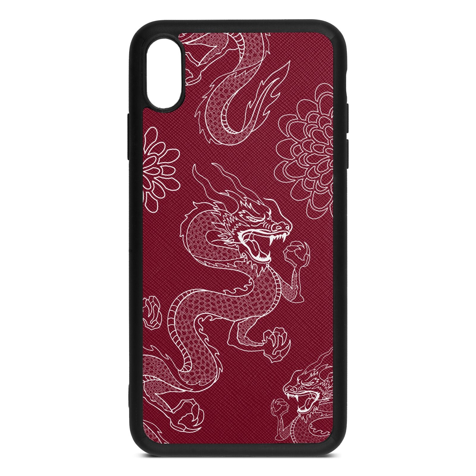 Dragons Wine Red Saffiano Leather iPhone Xs Max Case