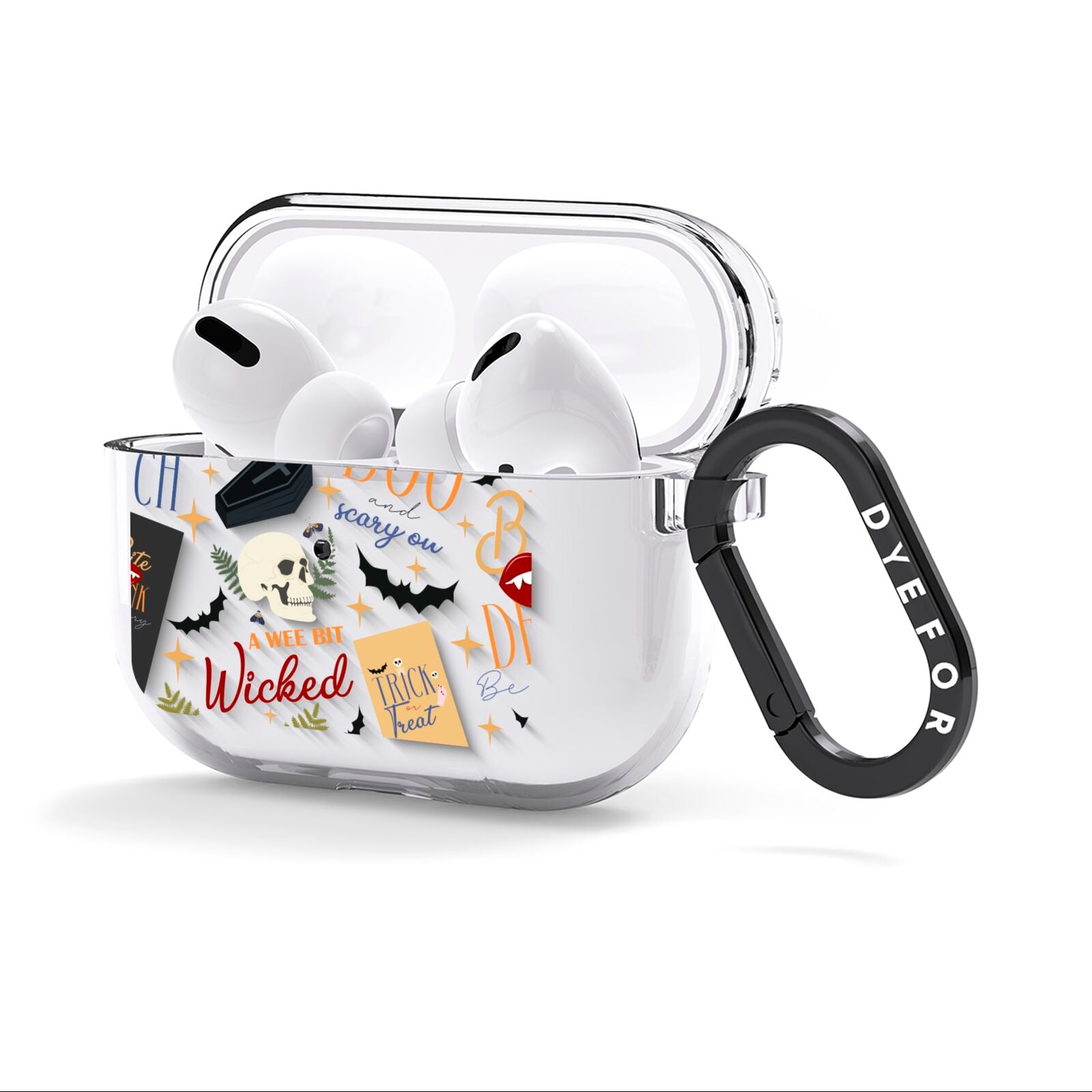 Dramatic Halloween Illustrations AirPods Clear Case 3rd Gen Side Image