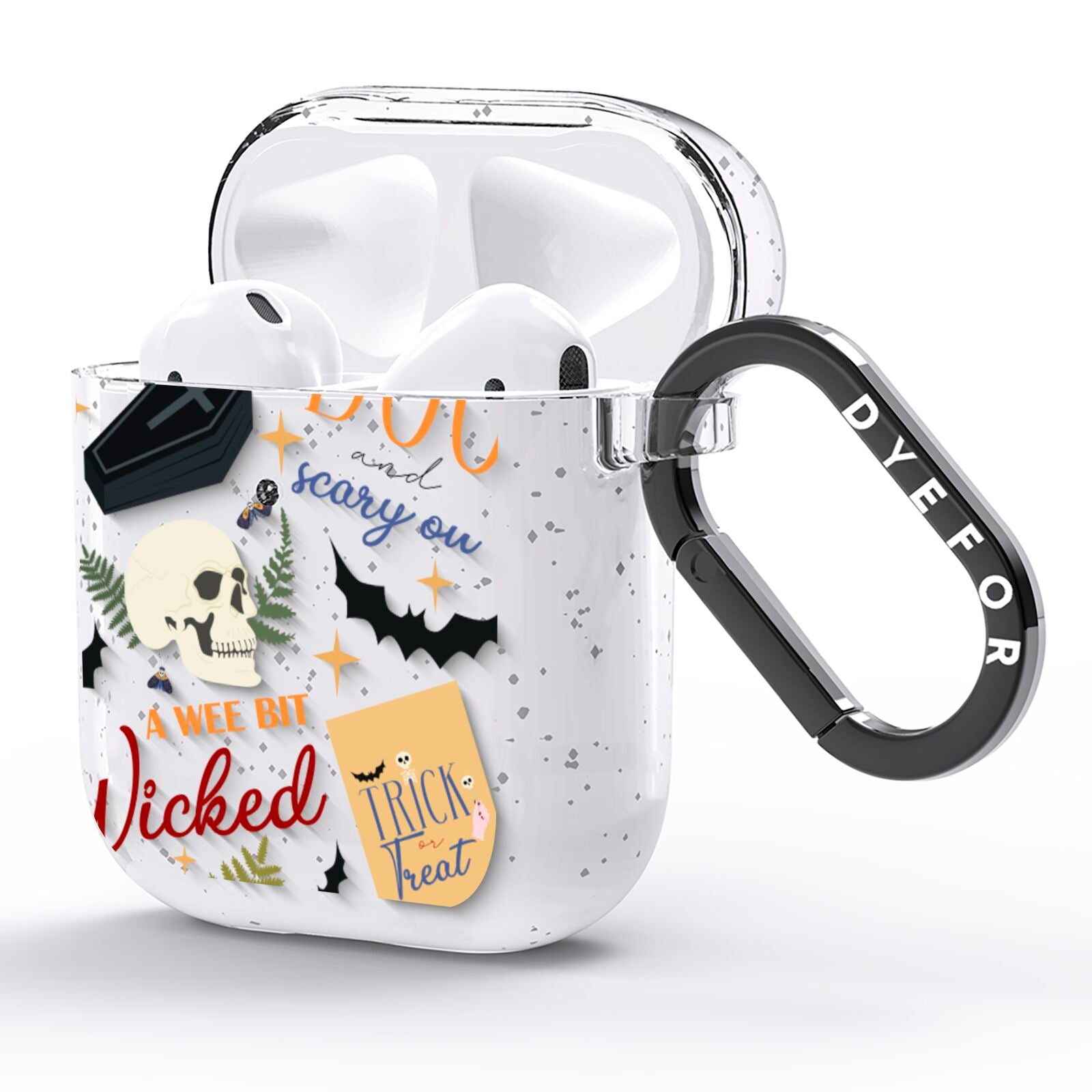 Dramatic Halloween Illustrations AirPods Glitter Case Side Image