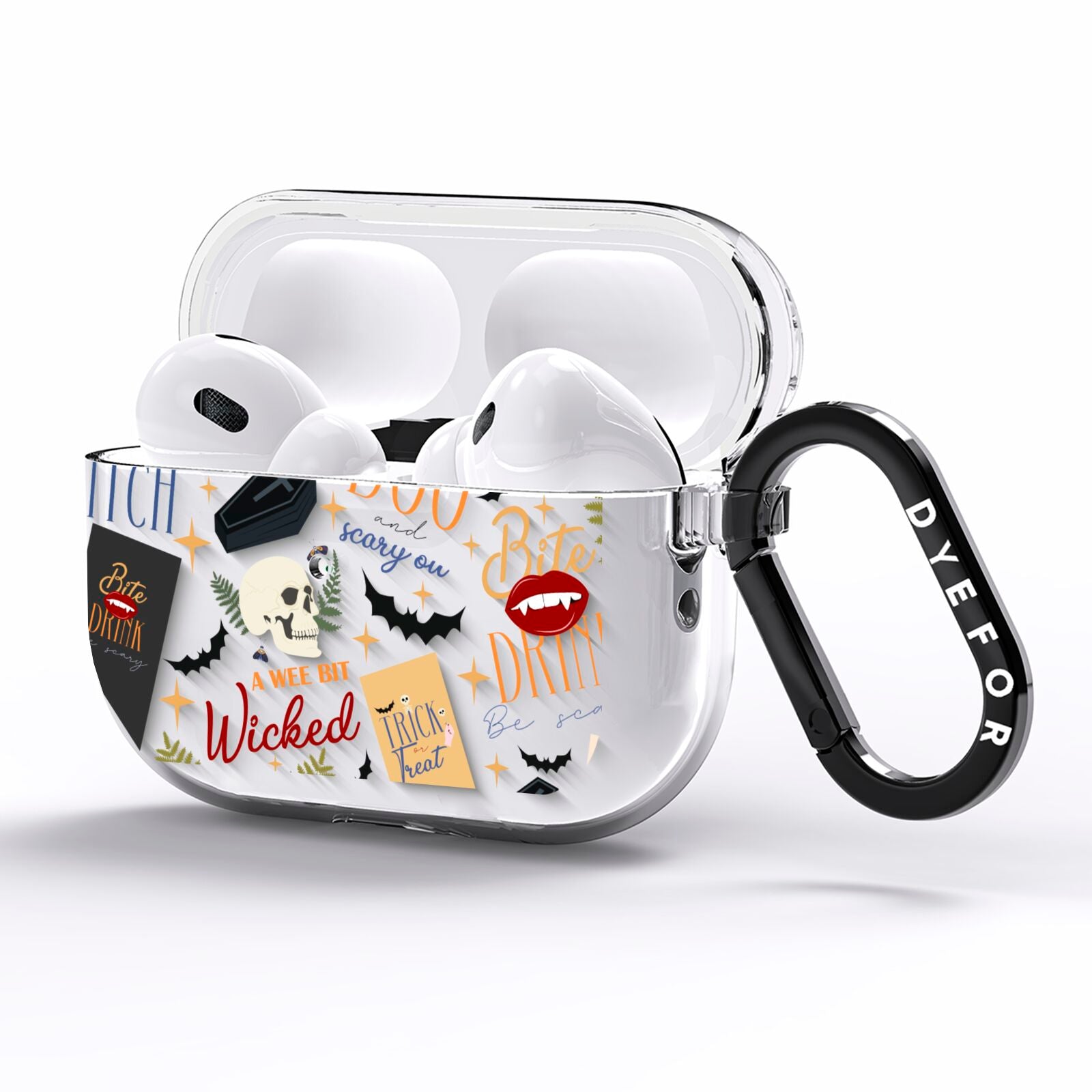Dramatic Halloween Illustrations AirPods Pro Clear Case Side Image