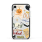 Dramatic Halloween Illustrations Apple iPhone XR Impact Case Black Edge on Silver Phone