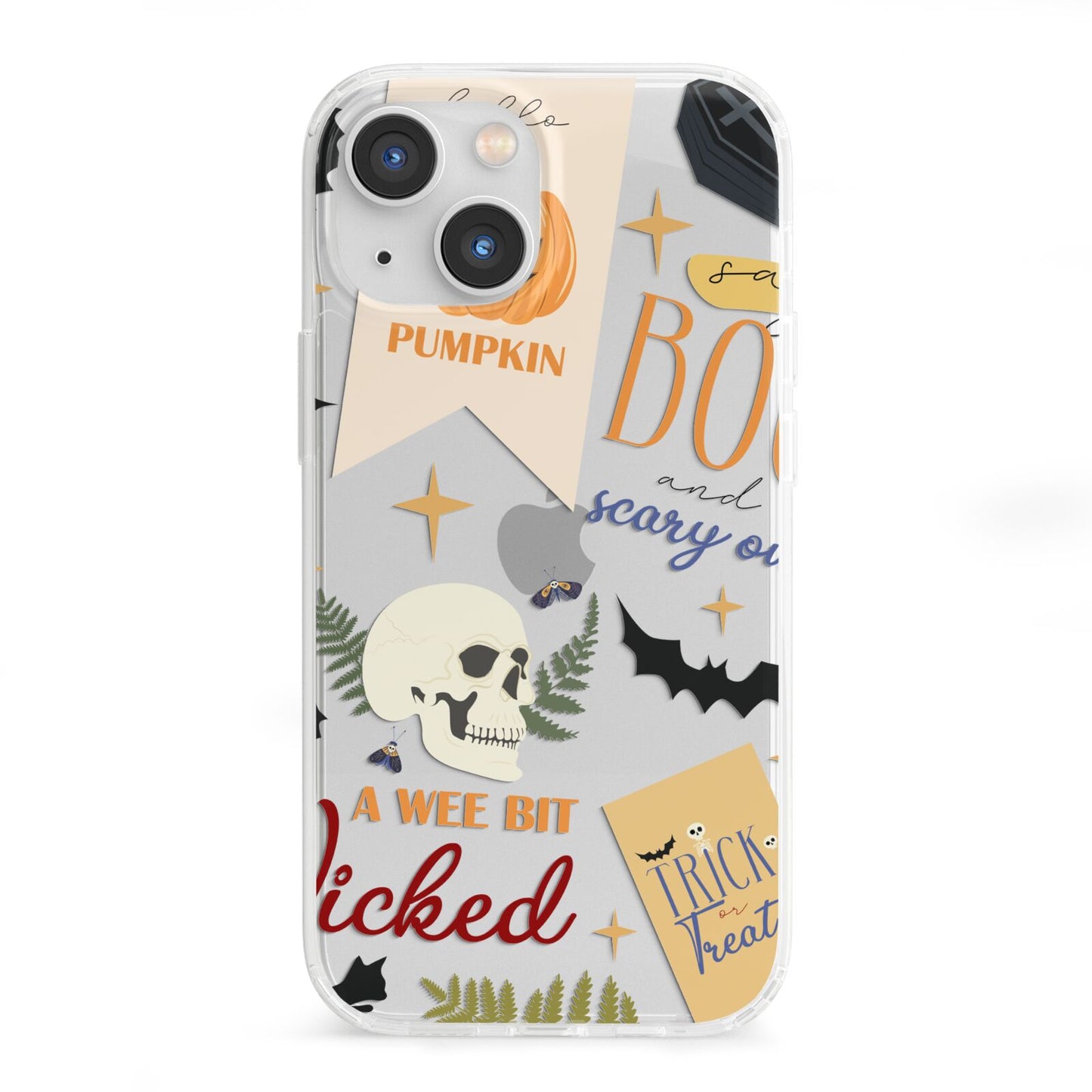 Dramatic Halloween Illustrations iPhone 13 Mini Clear Bumper Case