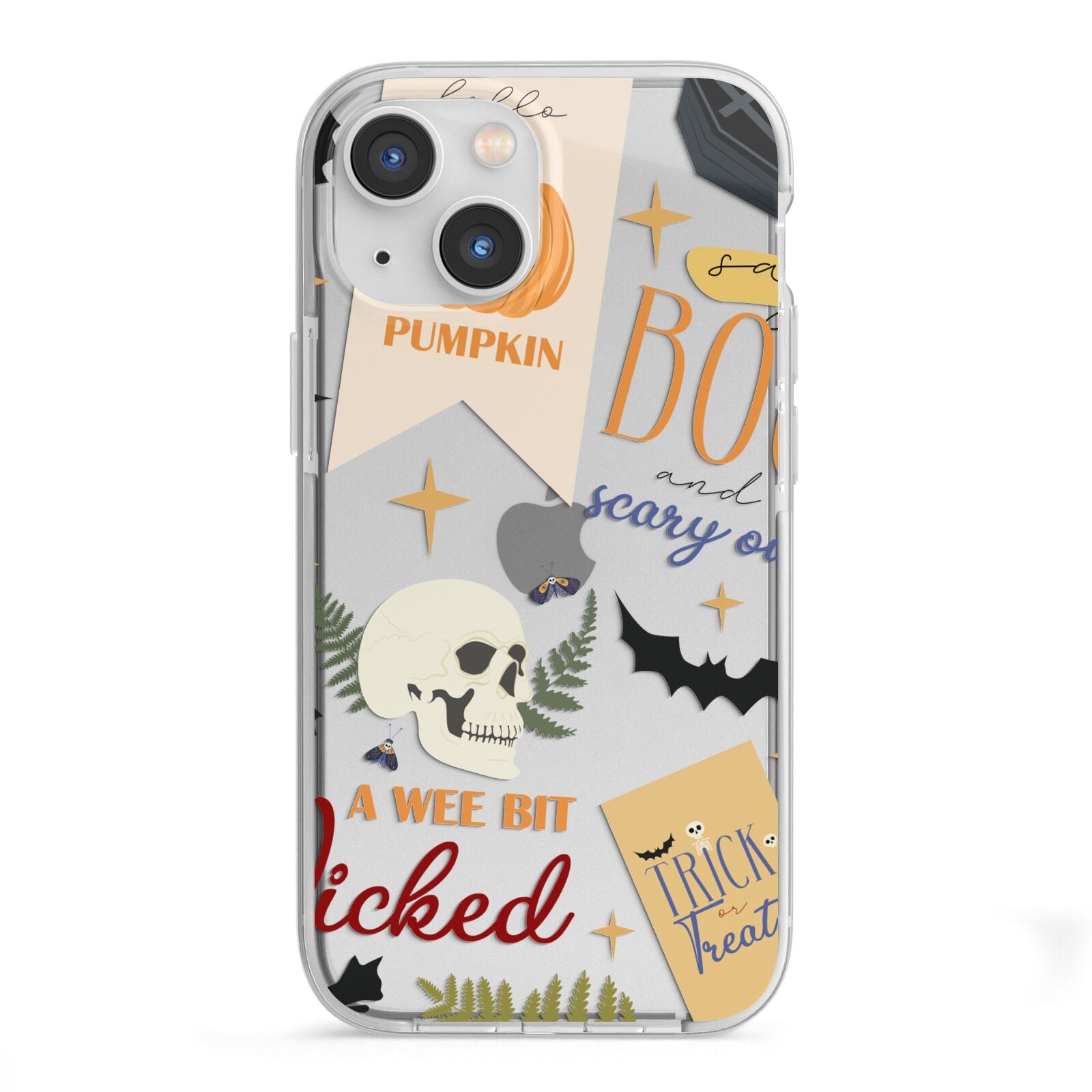 Dramatic Halloween Illustrations iPhone 13 Mini TPU Impact Case with White Edges