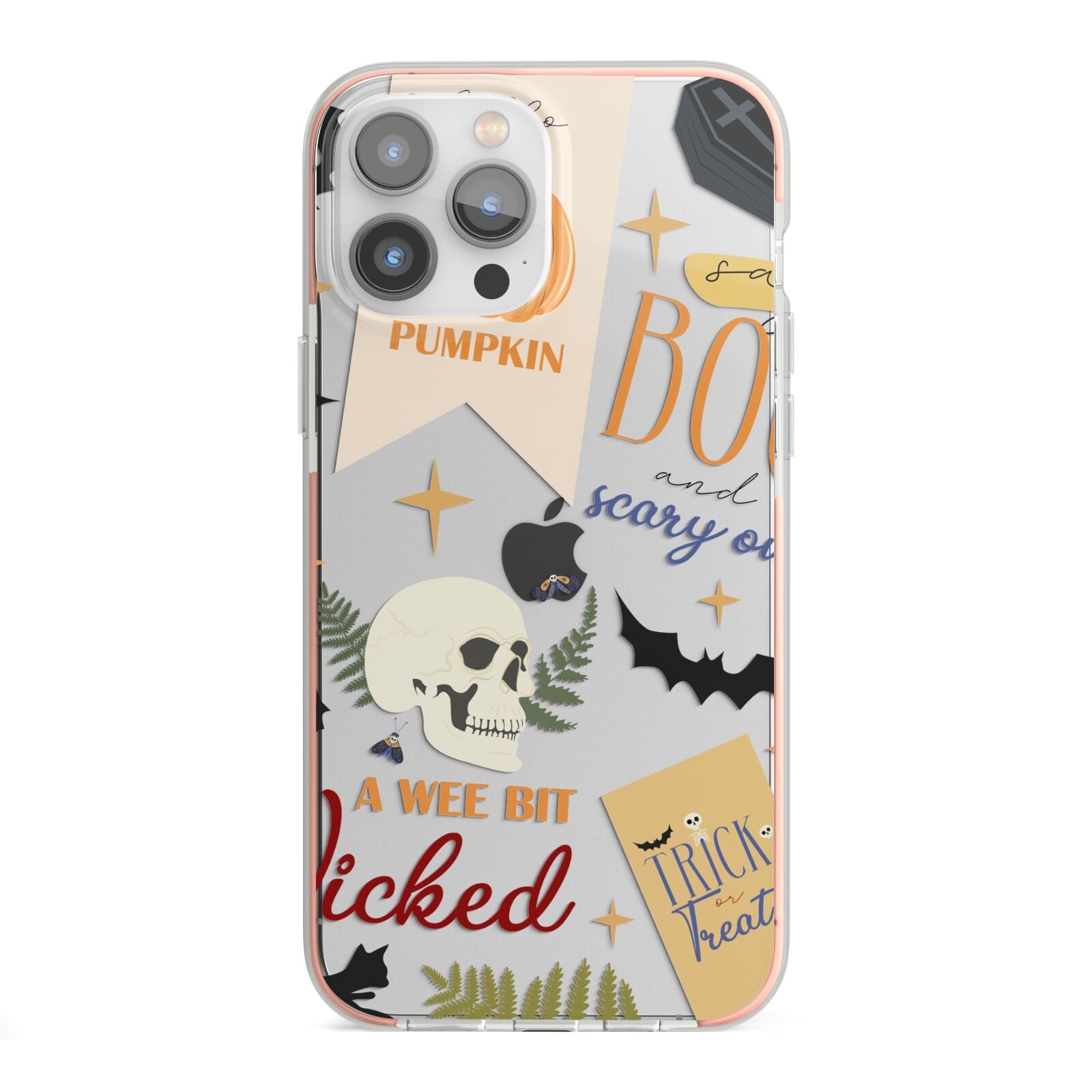Dramatic Halloween Illustrations iPhone 13 Pro Max TPU Impact Case with Pink Edges