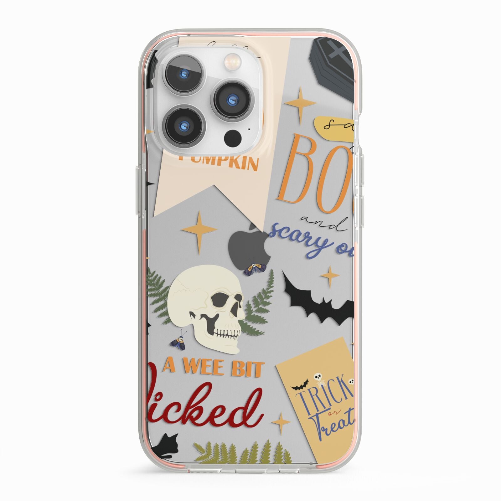 Dramatic Halloween Illustrations iPhone 13 Pro TPU Impact Case with Pink Edges