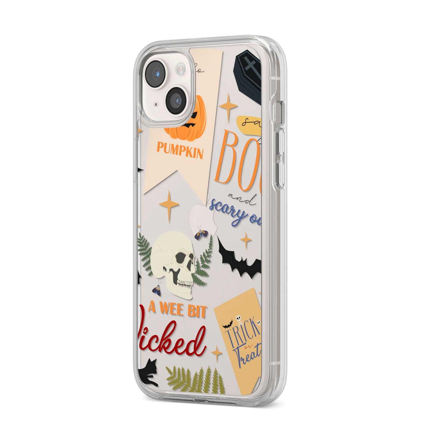 Dramatic Halloween Illustrations iPhone 14 Plus Clear Tough Case Starlight Angled Image