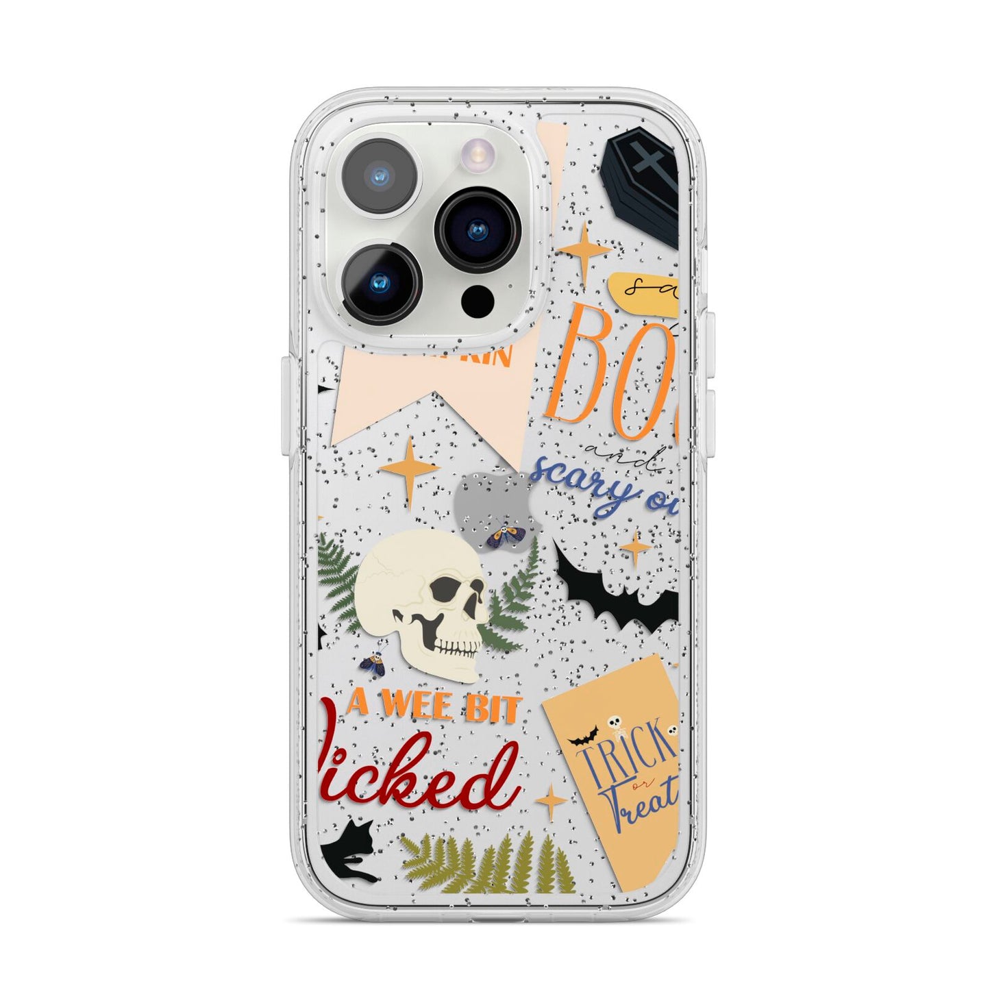 Dramatic Halloween Illustrations iPhone 14 Pro Glitter Tough Case Silver