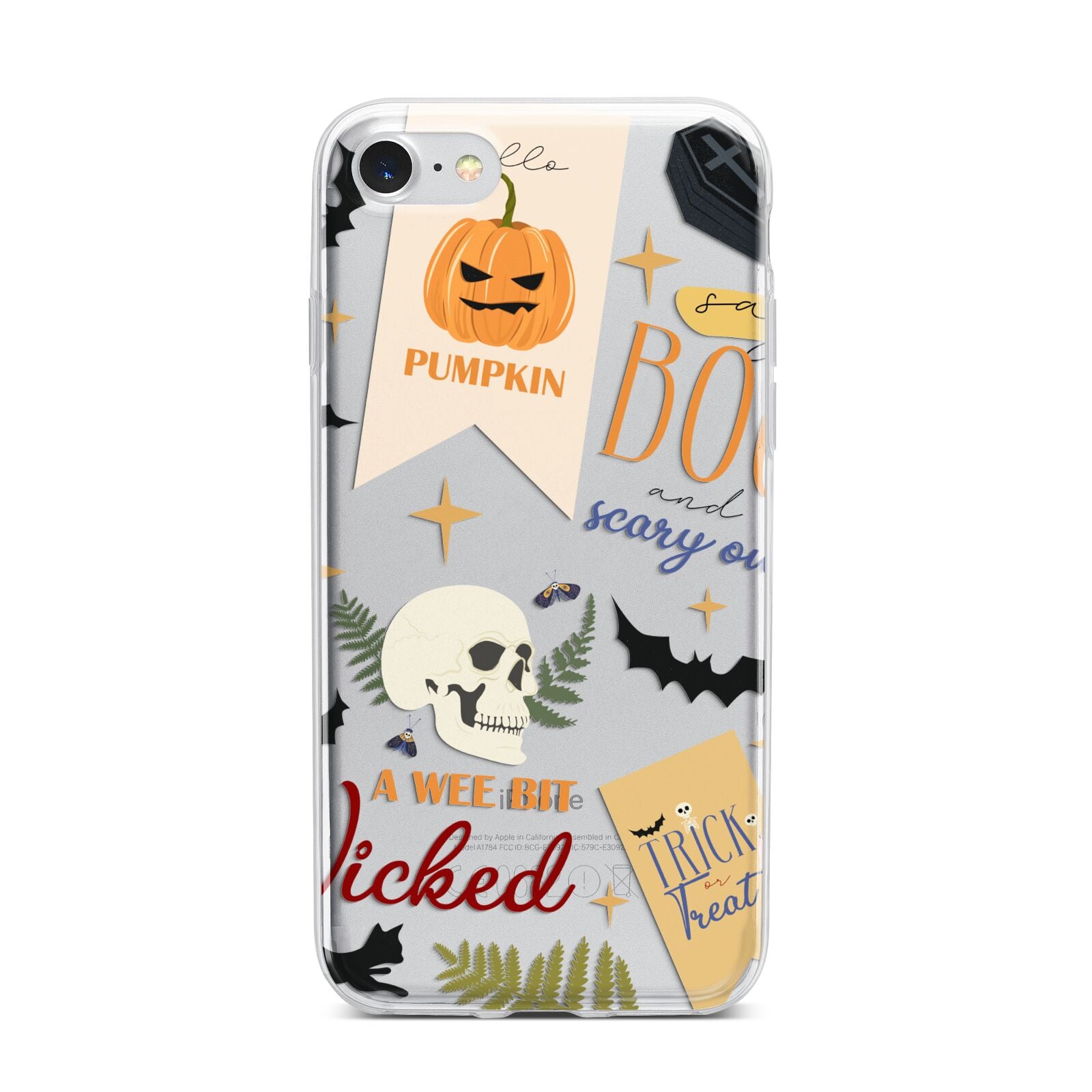 Dramatic Halloween Illustrations iPhone 7 Bumper Case on Silver iPhone