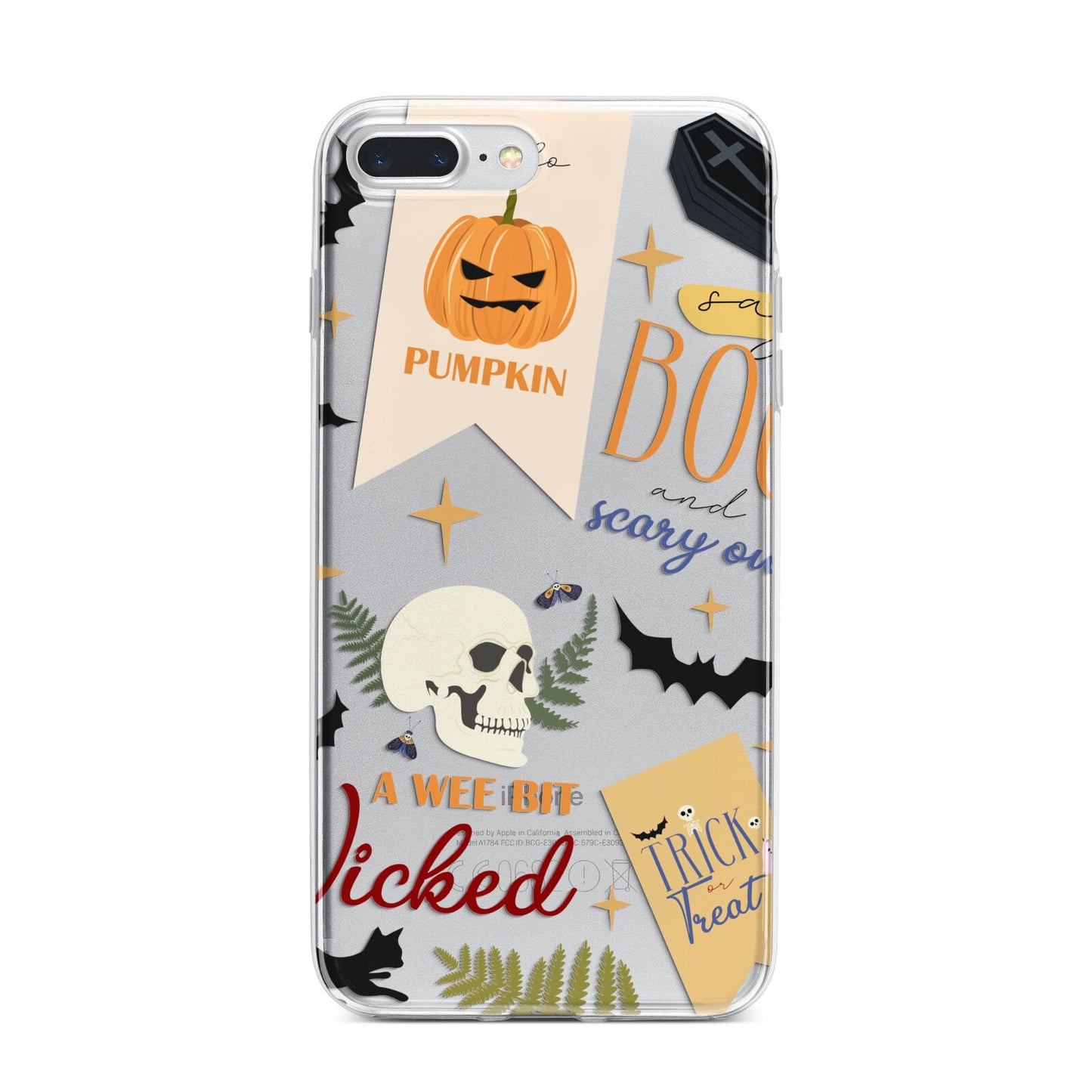 Dramatic Halloween Illustrations iPhone 7 Plus Bumper Case on Silver iPhone