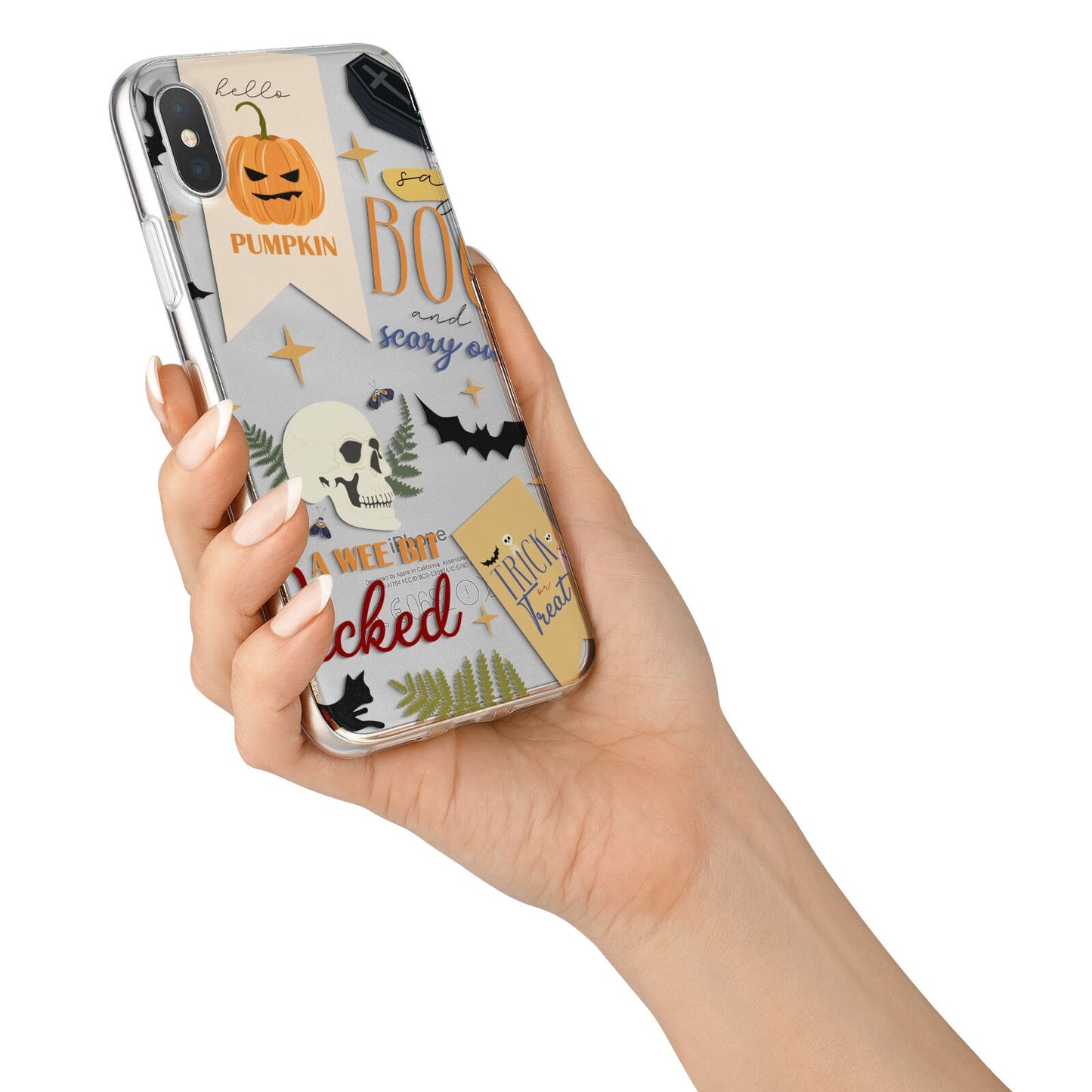 Dramatic Halloween Illustrations iPhone X Bumper Case on Silver iPhone Alternative Image 2