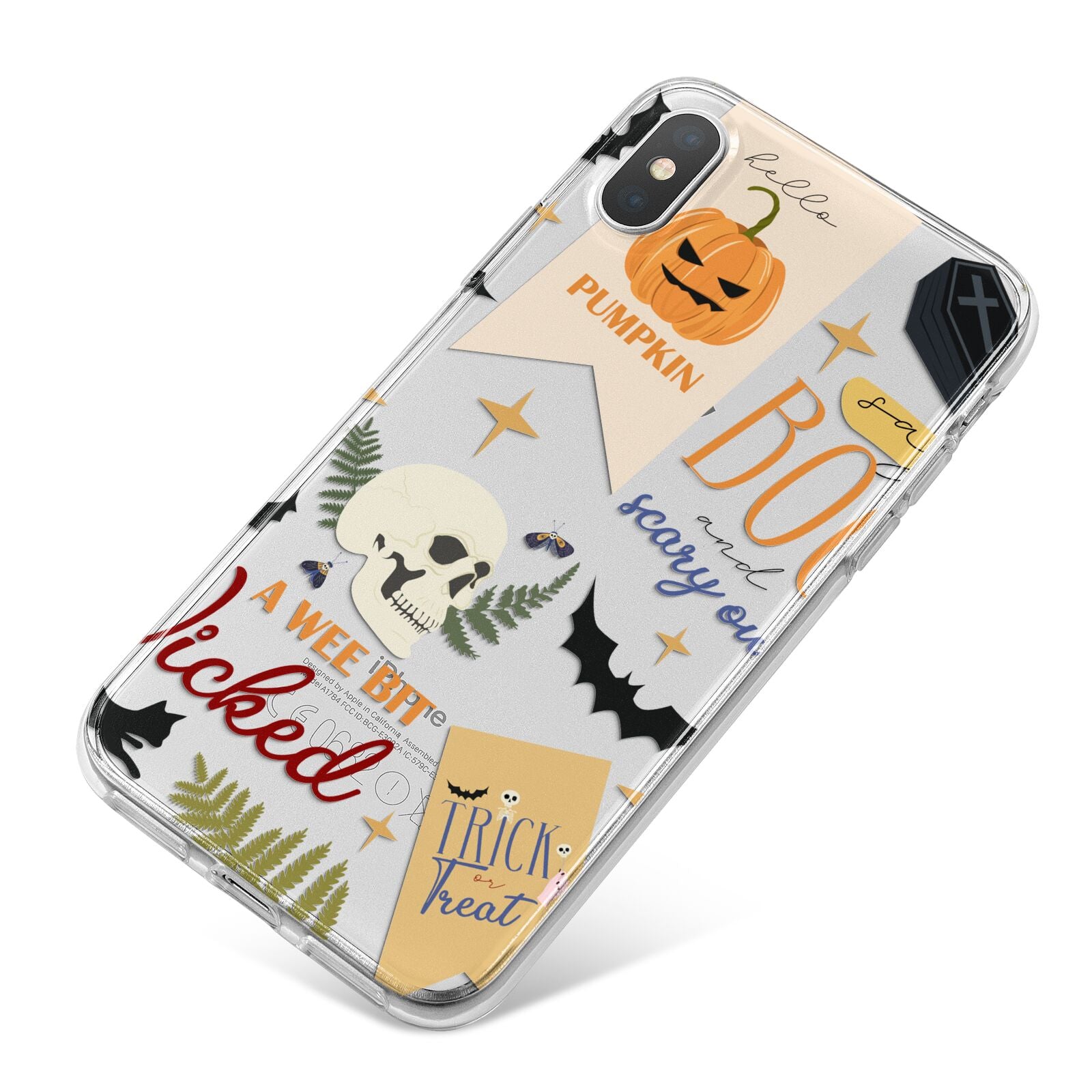 Dramatic Halloween Illustrations iPhone X Bumper Case on Silver iPhone