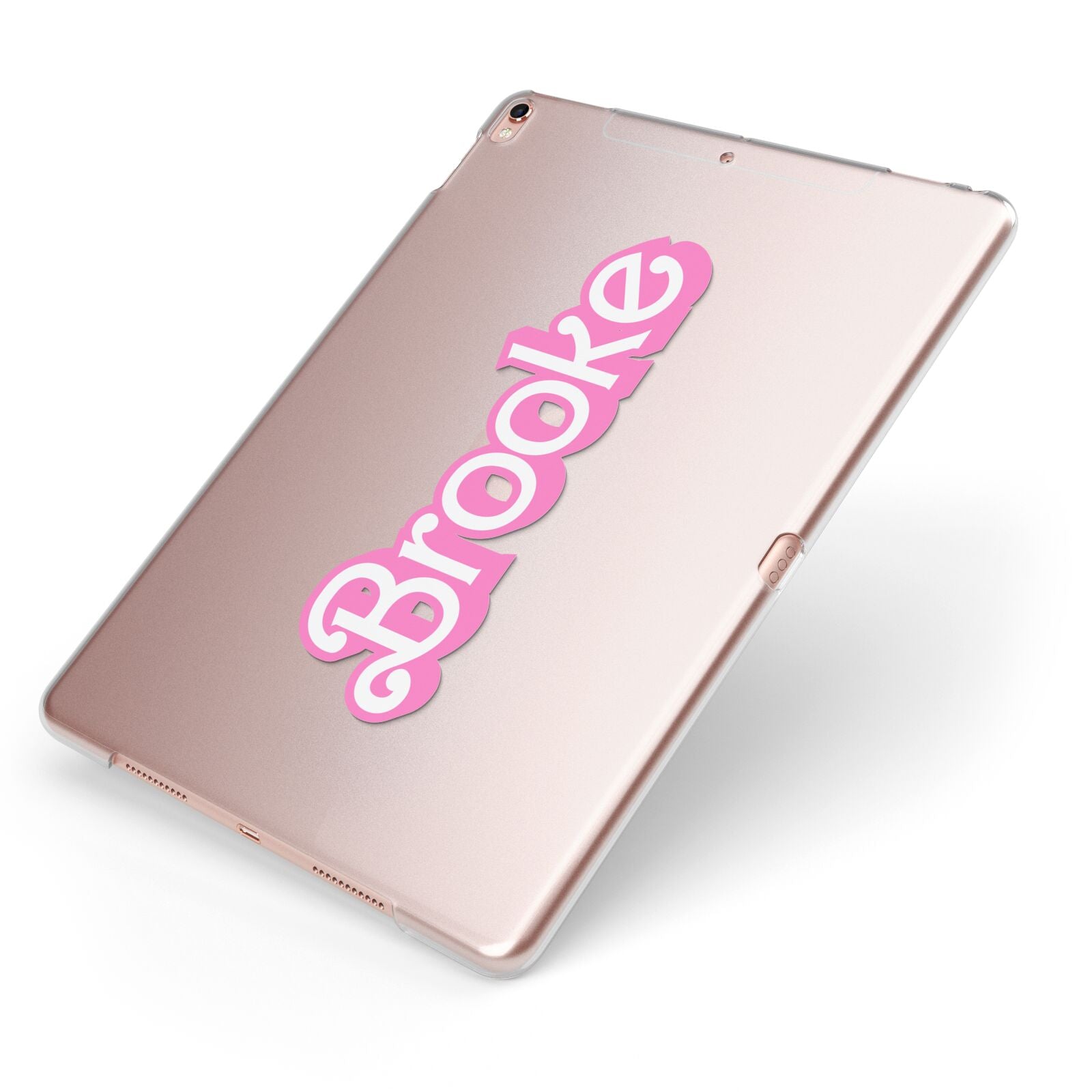 Dream Name Apple iPad Case on Rose Gold iPad Side View