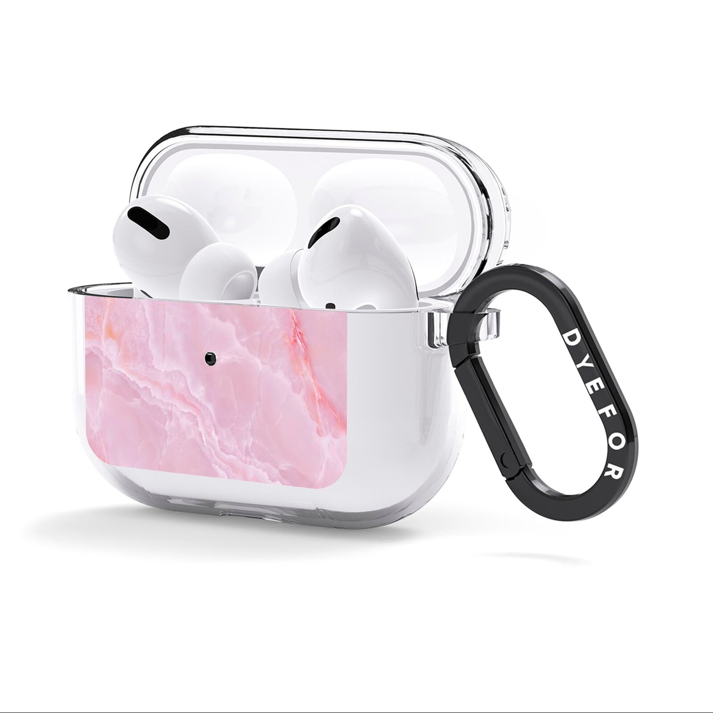 Dreamy Pink Marble AirPods Clear Case 3rd Gen Side Image
