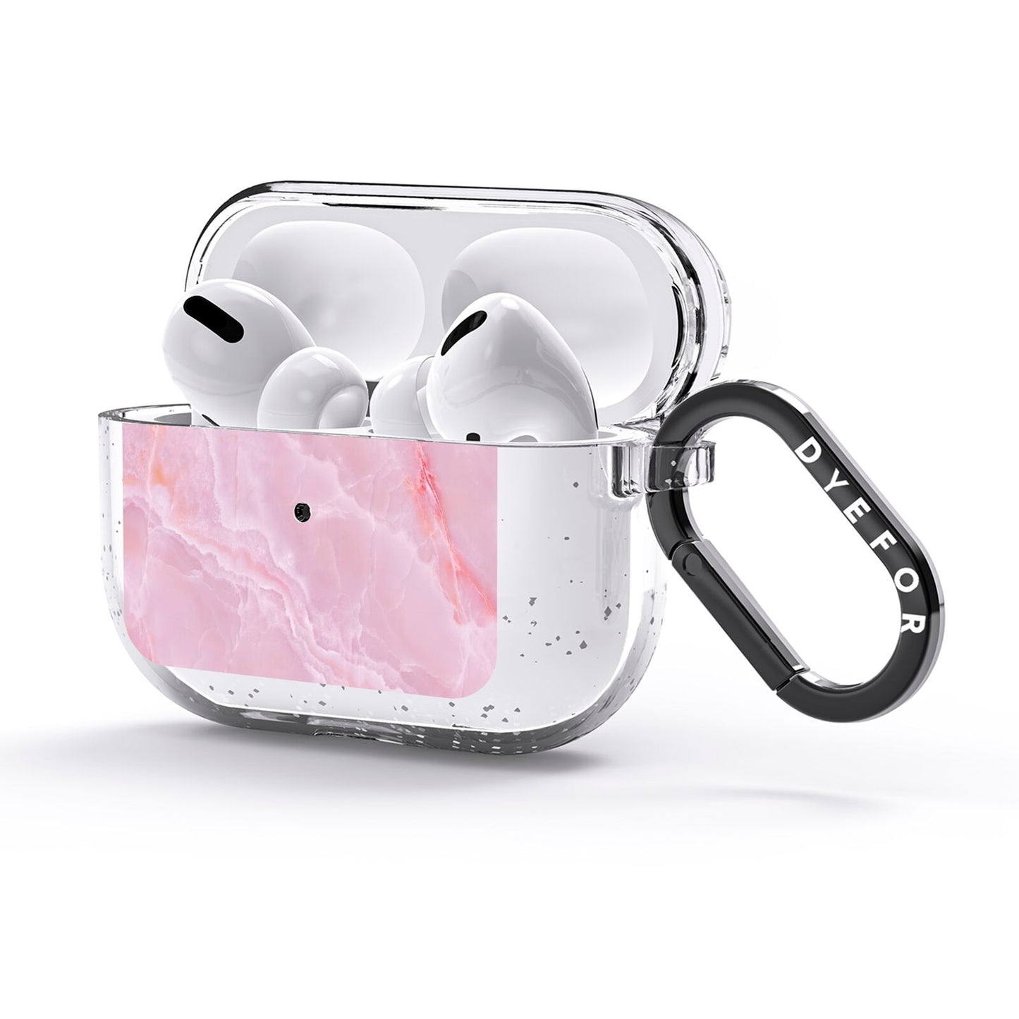 Dreamy Pink Marble AirPods Glitter Case 3rd Gen Side Image