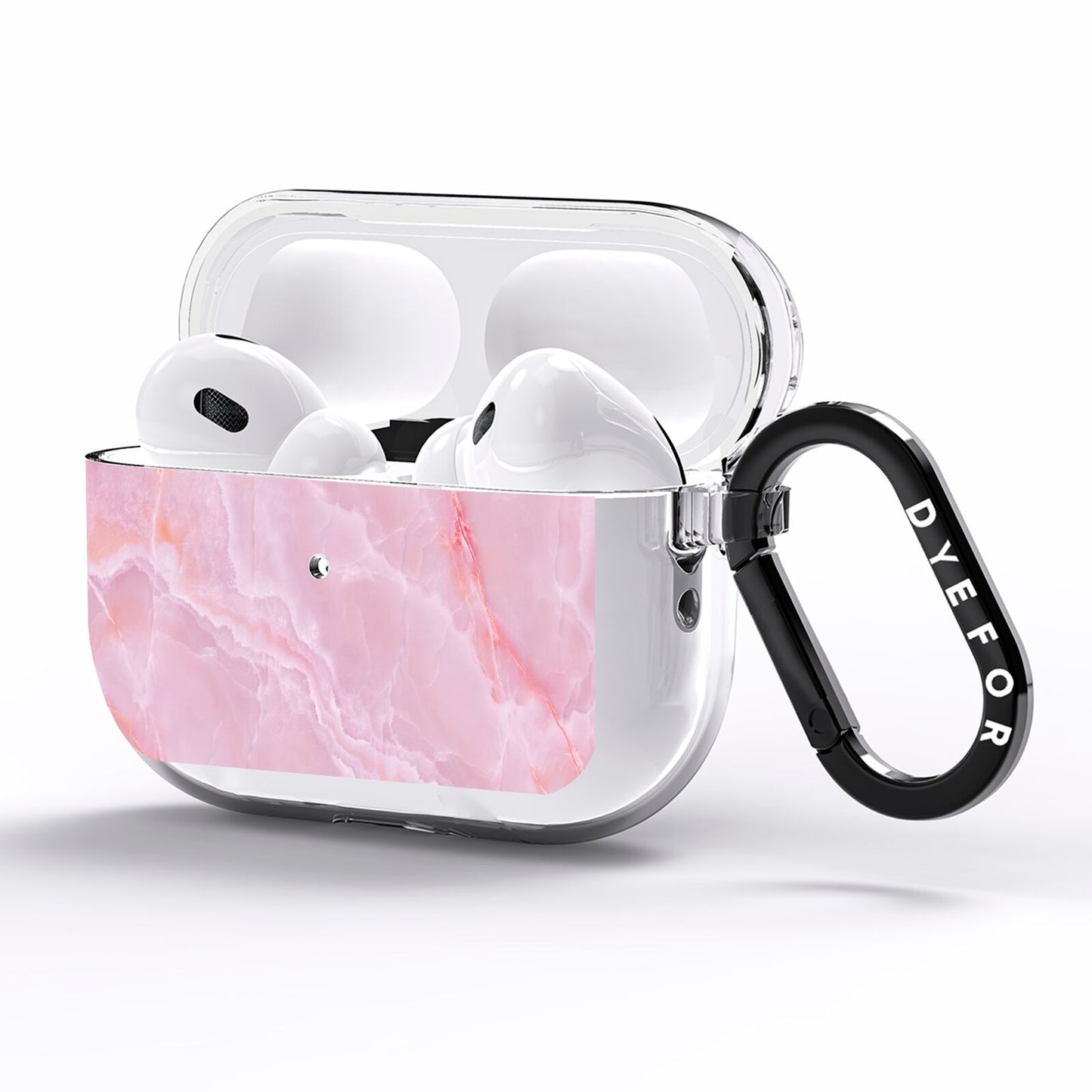 Dreamy Pink Marble AirPods Pro Clear Case Side Image