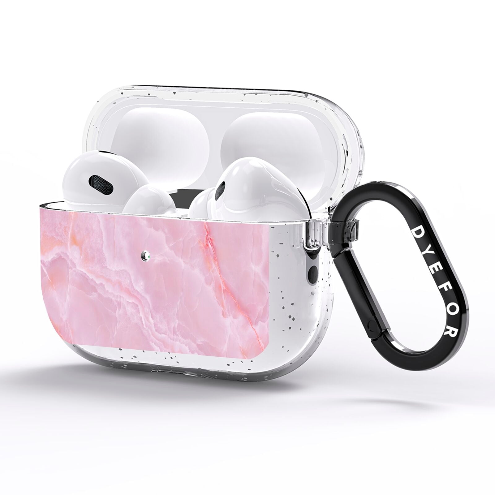 Dreamy Pink Marble AirPods Pro Glitter Case Side Image