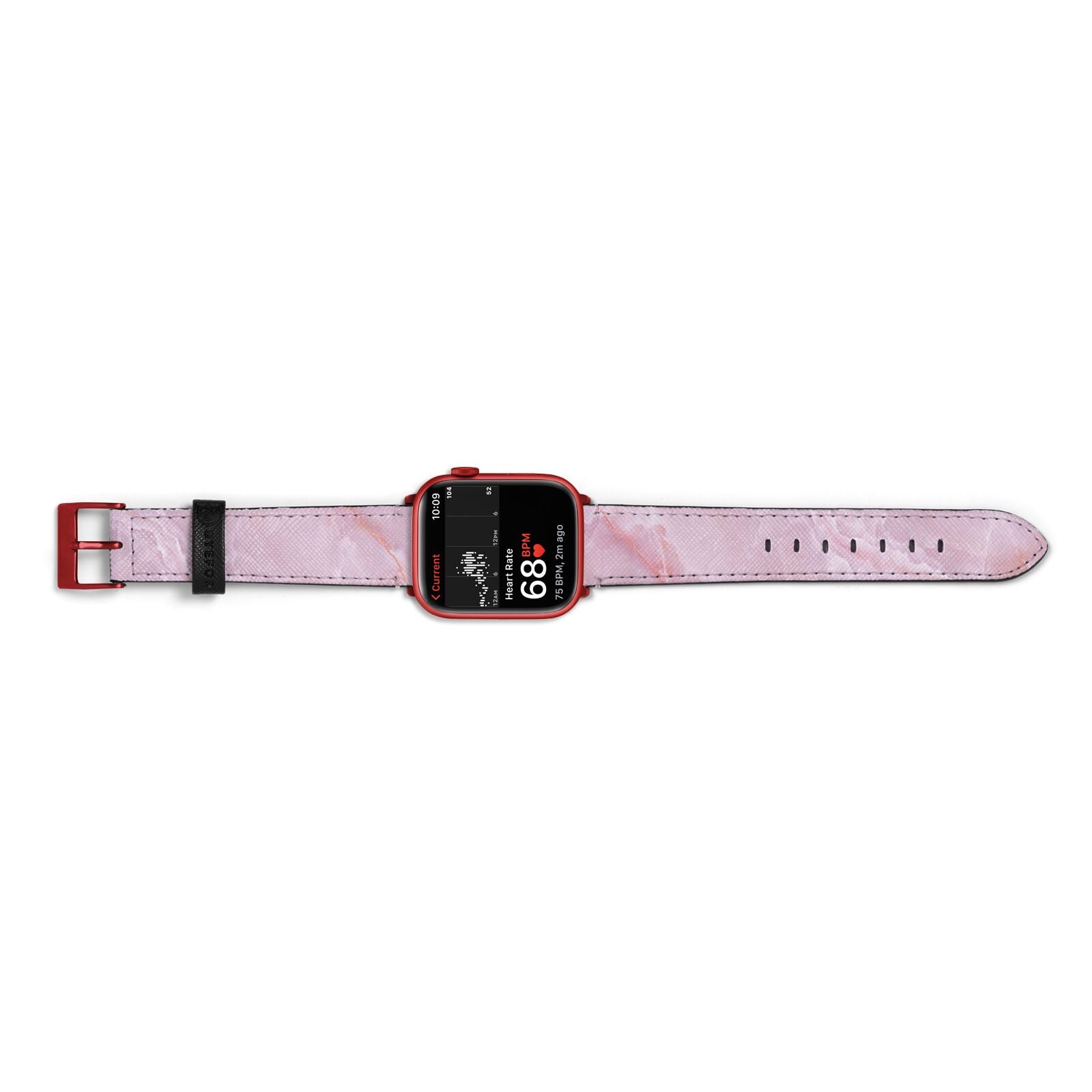Dreamy Pink Marble Apple Watch Strap Size 38mm Landscape Image Red Hardware