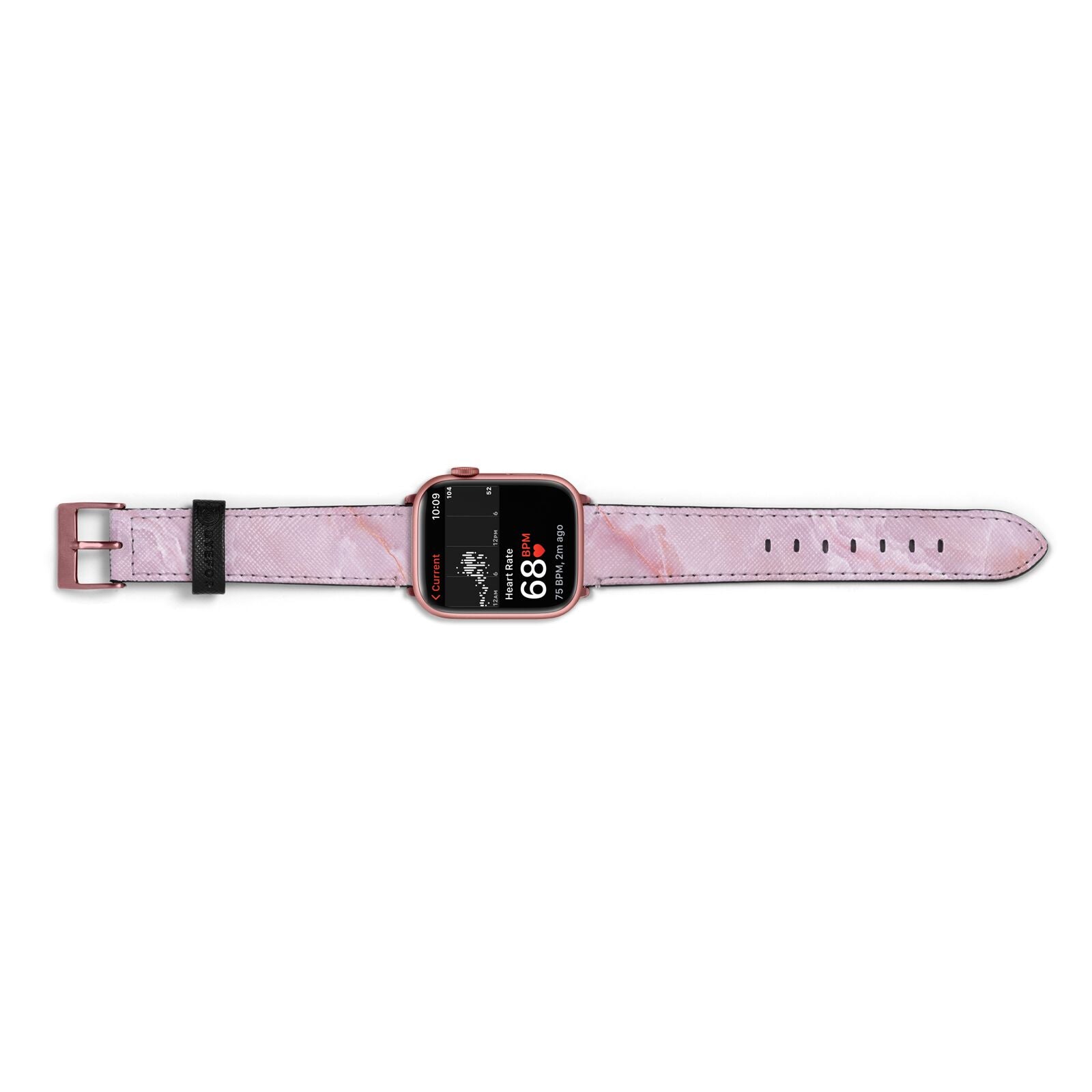 Dreamy Pink Marble Apple Watch Strap Size 38mm Landscape Image Rose Gold Hardware