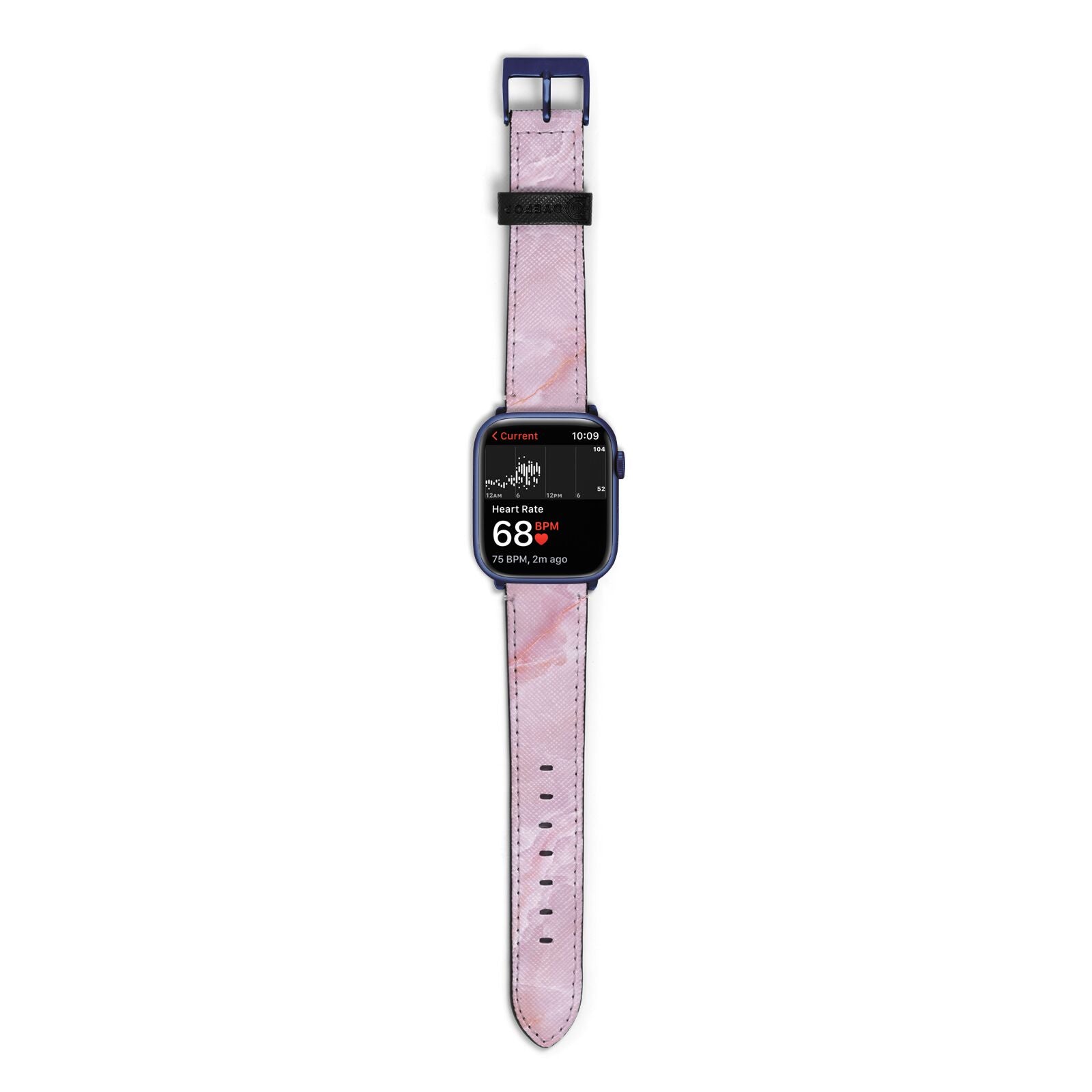 Dreamy Pink Marble Apple Watch Strap Size 38mm with Blue Hardware