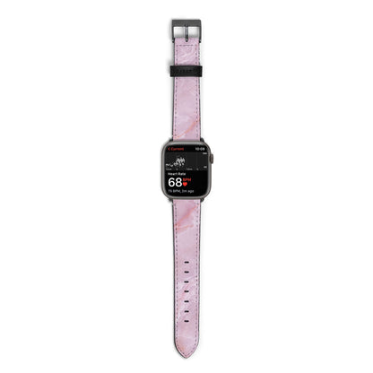 Dreamy Pink Marble Apple Watch Strap Size 38mm with Space Grey Hardware