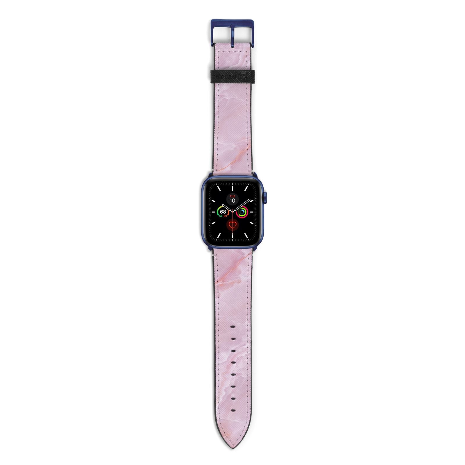 Dreamy Pink Marble Apple Watch Strap with Blue Hardware