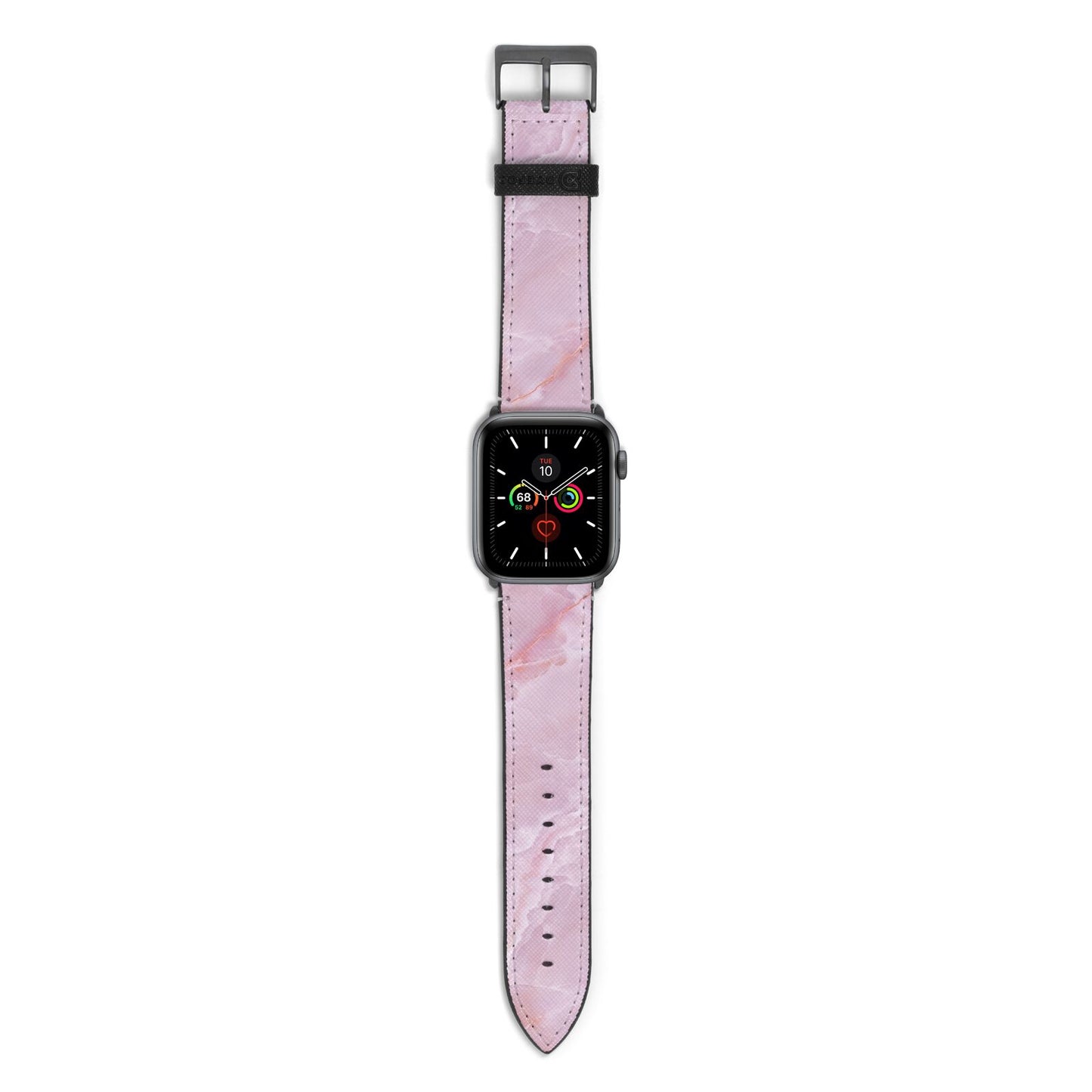 Dreamy Pink Marble Apple Watch Strap with Space Grey Hardware