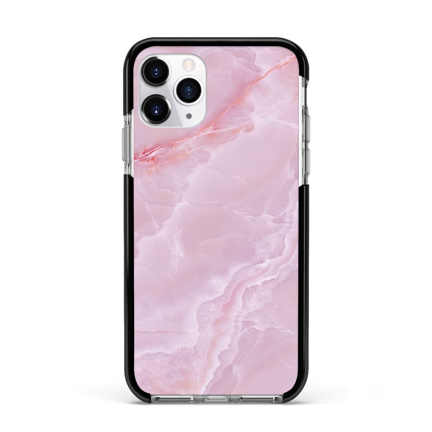Dreamy Pink Marble Apple iPhone 11 Pro in Silver with Black Impact Case