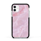 Dreamy Pink Marble Apple iPhone 11 in White with Black Impact Case