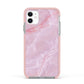 Dreamy Pink Marble Apple iPhone 11 in White with Pink Impact Case