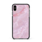Dreamy Pink Marble Apple iPhone Xs Max Impact Case Black Edge on Black Phone