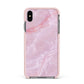 Dreamy Pink Marble Apple iPhone Xs Max Impact Case Pink Edge on Black Phone