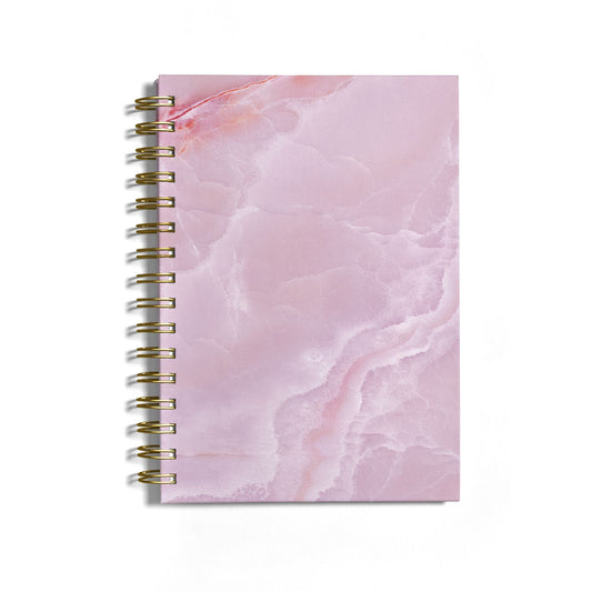 Dreamy Pink Marble Notebook with Gold Coil