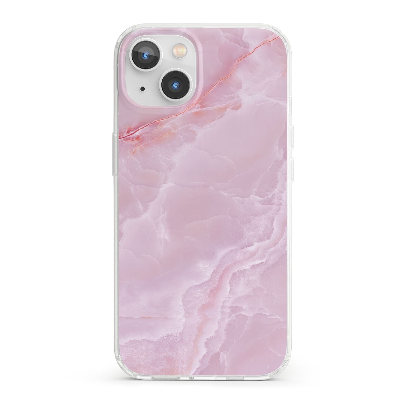 Dreamy Pink Marble iPhone 13 Clear Bumper Case