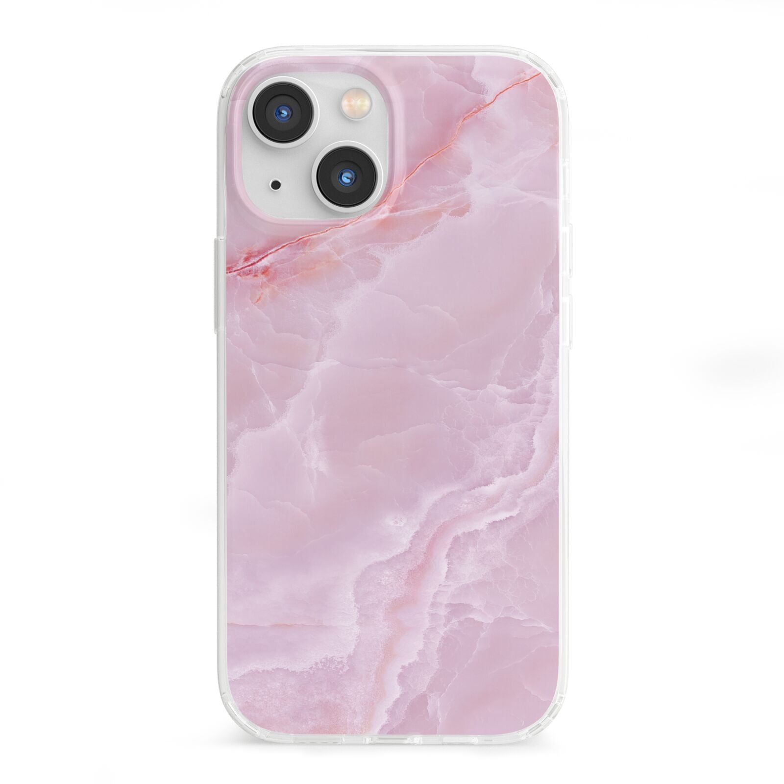 Dreamy Pink Marble iPhone 13 Mini Clear Bumper Case