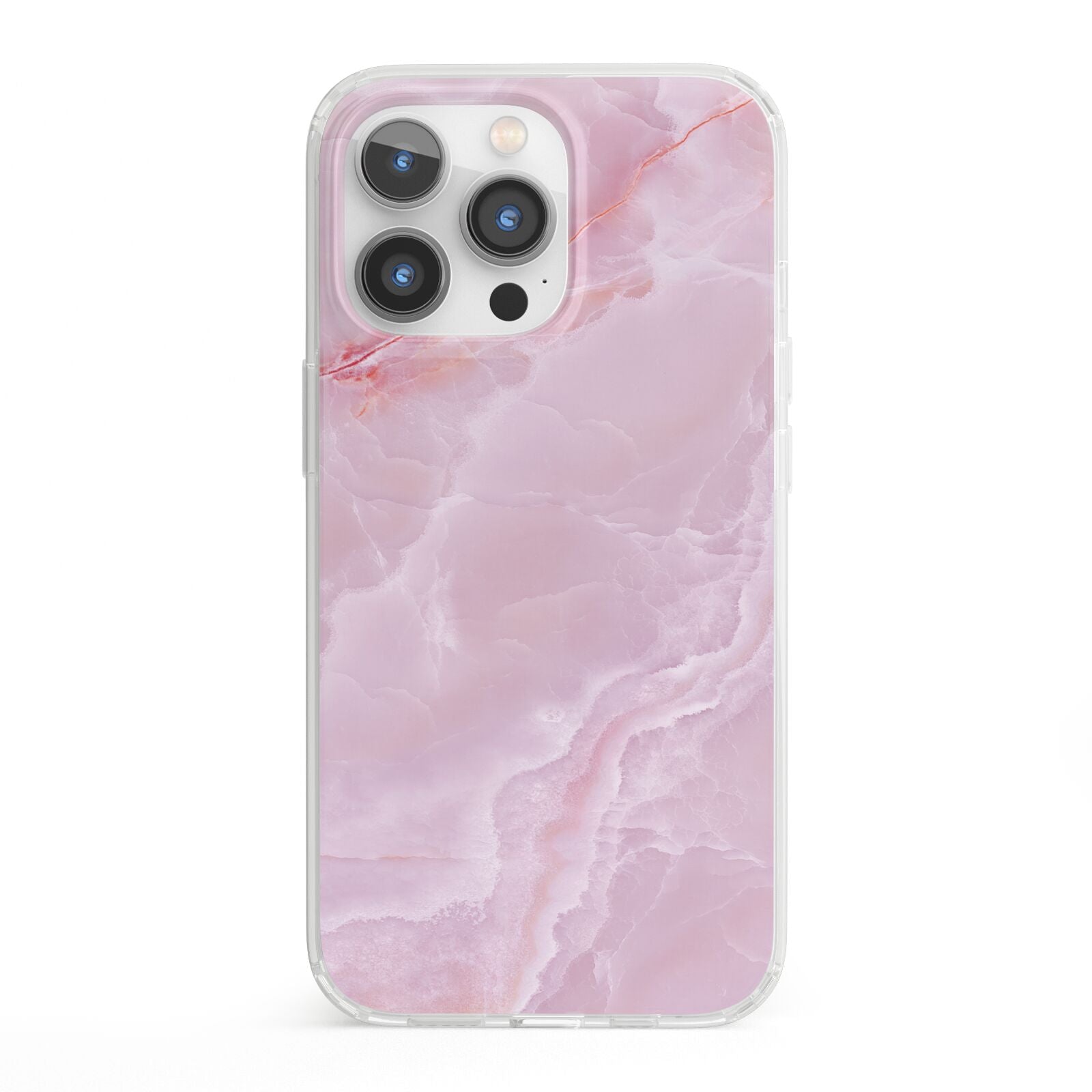 Dreamy Pink Marble iPhone 13 Pro Clear Bumper Case