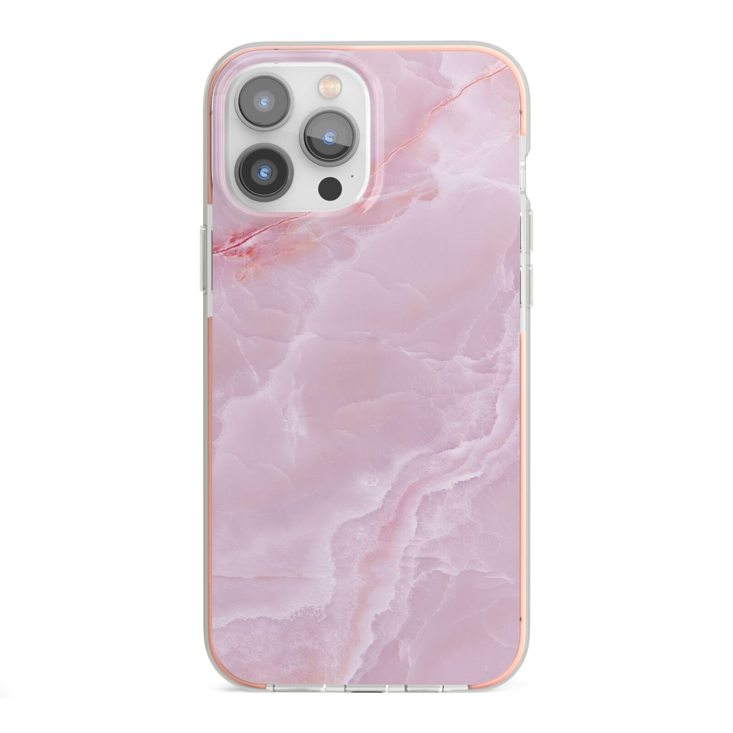 Dreamy Pink Marble iPhone 13 Pro Max TPU Impact Case with Pink Edges