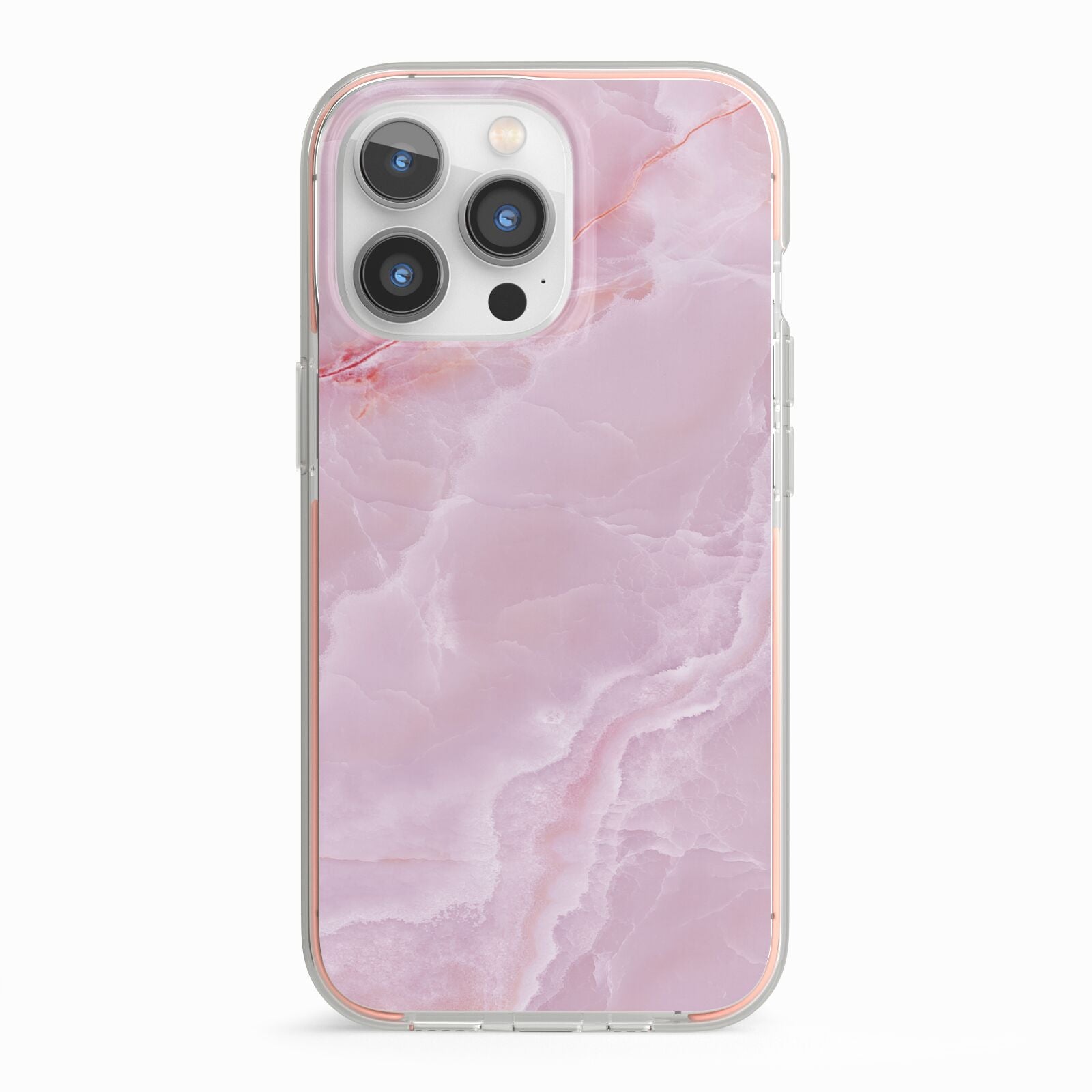 Dreamy Pink Marble iPhone 13 Pro TPU Impact Case with Pink Edges