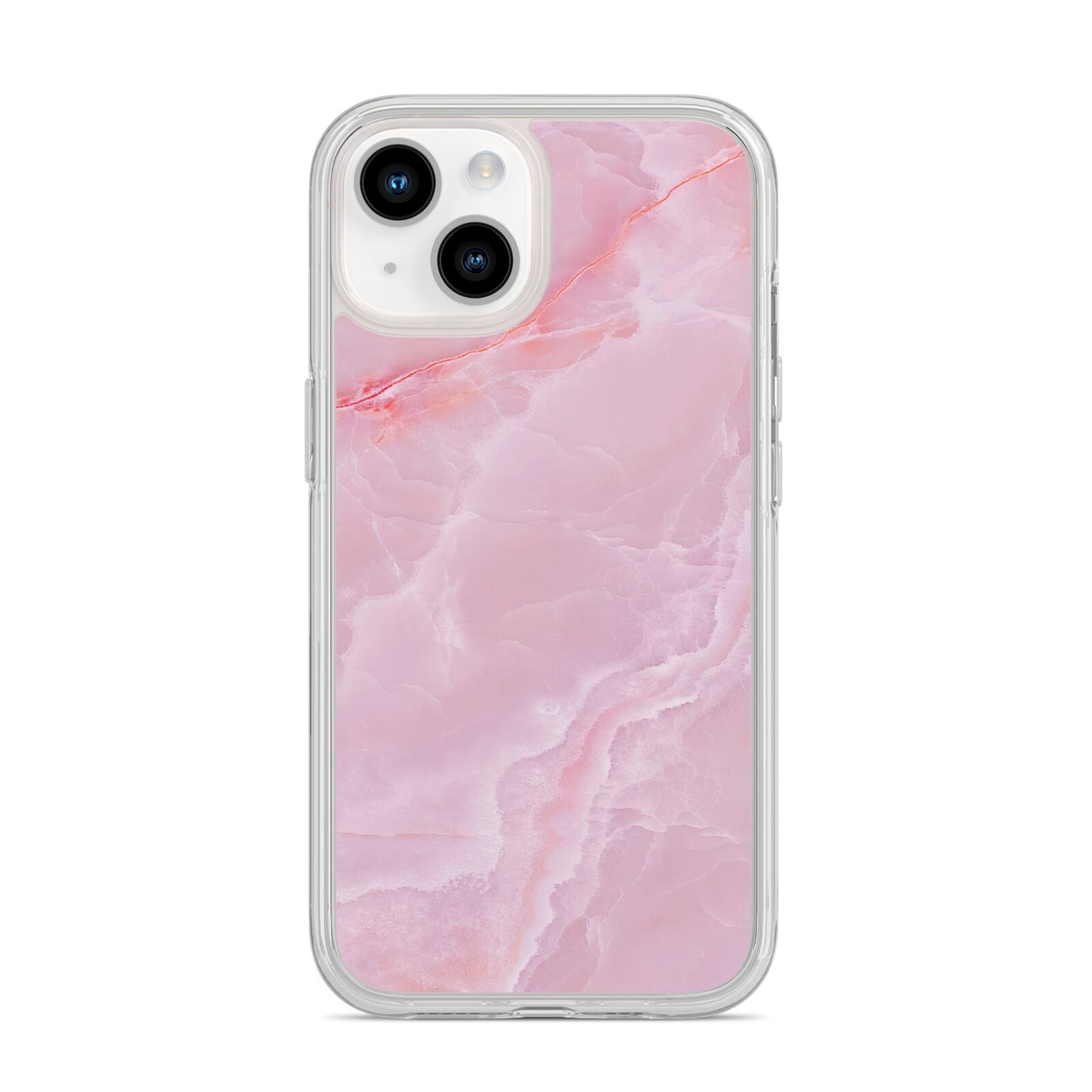 Dreamy Pink Marble iPhone 14 Clear Tough Case Starlight