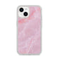 Dreamy Pink Marble iPhone 14 Glitter Tough Case Starlight