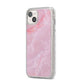 Dreamy Pink Marble iPhone 14 Plus Glitter Tough Case Starlight Angled Image