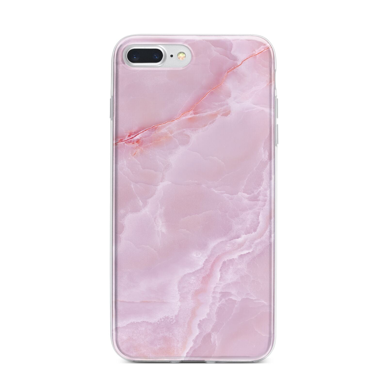 Dreamy Pink Marble iPhone 7 Plus Bumper Case on Silver iPhone