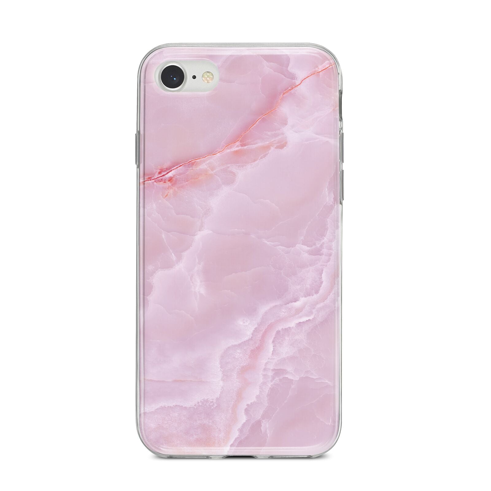 Dreamy Pink Marble iPhone 8 Bumper Case on Silver iPhone