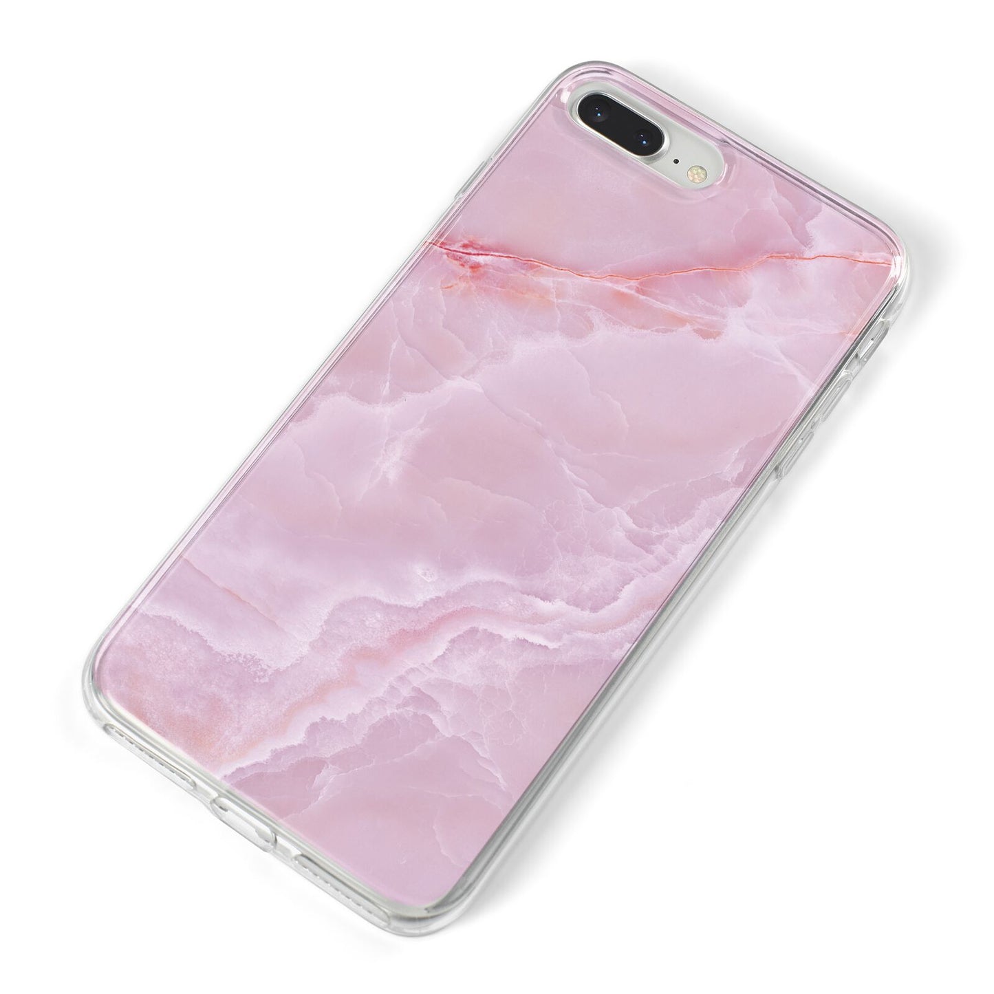 Dreamy Pink Marble iPhone 8 Plus Bumper Case on Silver iPhone Alternative Image