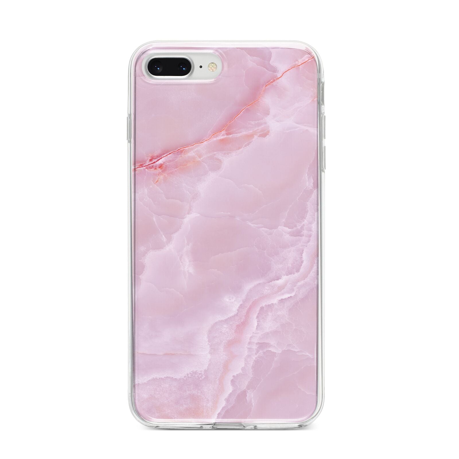 Dreamy Pink Marble iPhone 8 Plus Bumper Case on Silver iPhone